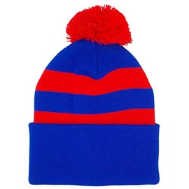 Crystal Palace Fans Blue and Red Striped Retro Bobble Hat