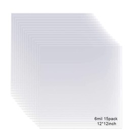Mylar Stencil Sheets 30.5 x 30.5 cm Mylar Foil Stencils Mylar Films Semi-Transparent Stencil for Use with Silhouette Machines 6 Mil Pack of 15