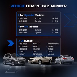 SYKRSS 178317 Air Conditioning A/C Compressor with Clutch Compatible with Hyundai Sonata 2011-2014, Compatible with Kia Optima 2011-2012, L4 2.0L 2.4L
