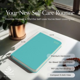 Gratitude Journal For Women & Men - Mental Health, Self Love & Self Care Journal - Teal - 5.8" x 8.3" - Mantra Planner