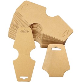LATRAT 100pcs Necklace Display Card Earring Display Cards Kraft Paper Display Card for Necklaces Bracelets Earrings
