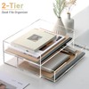 SANRUI 2-Tier Paper Letter Tray Organizer with Sliding Drawer,Stackable Desk