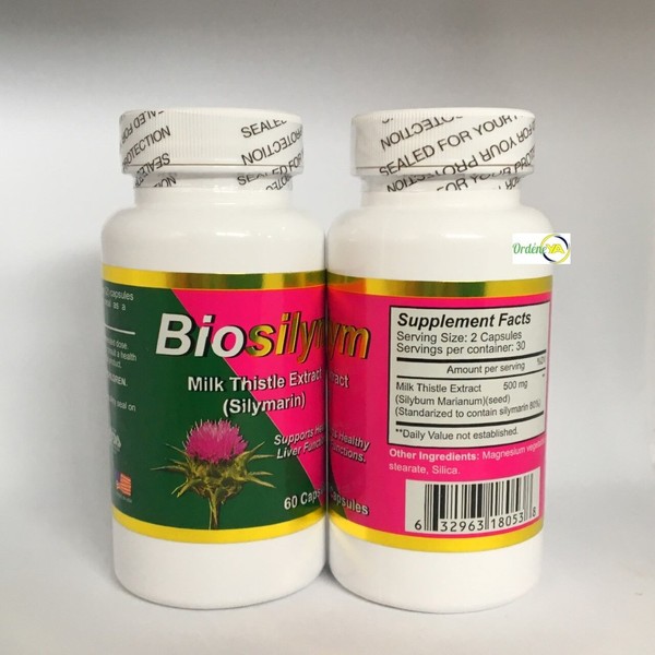 Biosilym 60 CAP Milk Thistle Extract Cell Antioxidant Silymarin Detox Healthy