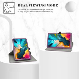LiuShan Compatible with 11" TCL NXTPAPER 11 Rotation Case,360 Degree Rotation Stand PU Cover for 11" TCL NXTPAPER 11 9166G 9466X 2023 Android 13 Tablet(Not Fit Tablet case),Purple