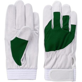Fuji Gloves F-505 Green L 5888 Pig Genuine Leather Gloves (Magic Cuff Type)