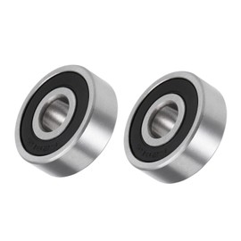 METALLIXITY Deep Groove Ball Bearings (628-2RS, 8mm x 24mm x 8mm) 2Pcs, Carbon Steel Double Shielded Industrial Bearings - for Industrial Micro Motor