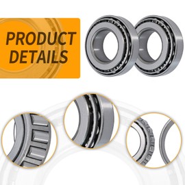 UOIENRT 2 Pack Axles Trailer Wheel Hub Bearings Kit L44643/ L44610/ 12192TB, Dust Cover and Cotter Pin 1.980" OD, 1.000" ID, 0.580" Width, Seal OD 1.980''