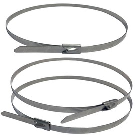 Electriduct 304 Stainless Steel Cable Ties 30 Inch 200 Lbs Heavy Duty Self Locking Ball Lock Zip Ties UV Resistant (25 Pack)