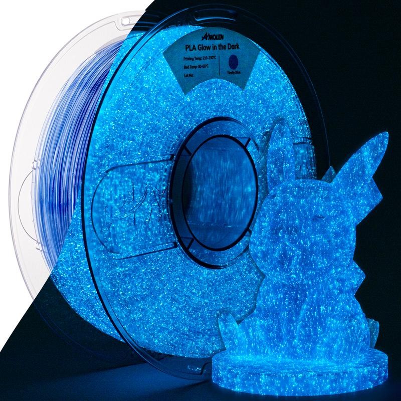 Glow-in-the-Dark PLA Filament, 1.75mm, 1KG/2.2LB:_Glow Starry Sky Blue_US (TO US