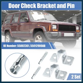 TUCKBOLD 2 Set Door Check Bracket and Pin for Jeep Cherokee 84-01 55002361 2 Door Check Arm Assembly Repair Set on Driver Passenger Side Door Wear Resistant Stainless Steel Automotive Parts