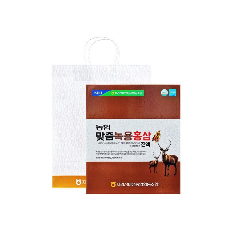 Nonghyup 농협 맞춤 녹용 홍삼 70ml x 30포 명절선물 부모님선물
