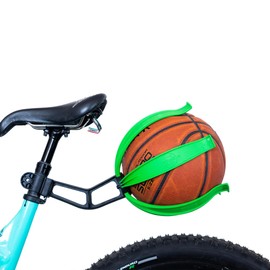 KIK BALL, Bicycle Ball Holder Safety Device for Kids and Teenagers Easy to Use Suitable for Footballs, Balls, Basketball and Rugby (Green)