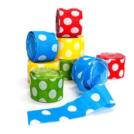 CENPEK 8 Rolls 4.5cm*25m Wave Point Crepe Paper Craft Streamers Hanging Decorationsfor Various Birthday Party Wedding Festival Party Decorations, 4 Colors