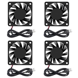 DORHEA 4PCS 6010 Fan 60x60x10mm DC 5V 60mm x 10mm Brushless USB Cooling Fan, Replacement Ball Bearing 60mm Fan for Cooling DIY PC Computer Case Fan - USB