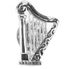 Harp Brooch Stylish Innovative Silver Glossy Finish Musical Instrument Brooch