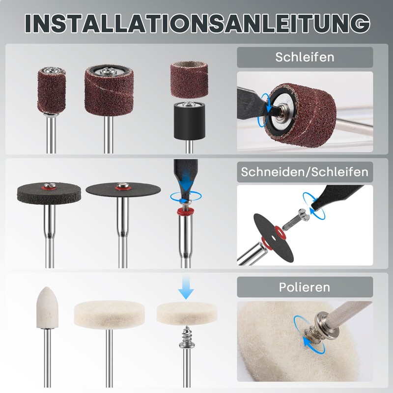 Enventor Multifunctional Tool Accessory Set, 361-Piece Universal Rotary Tool Set