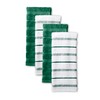 KitchenAid Albany Kitchen Towel 4-Pack Set, Dark Green/White, 16"x26"