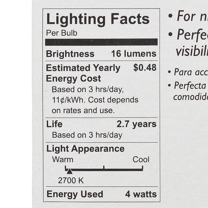 Phillips Incandescent Bulb, 16L 4W, White, 4 Pack