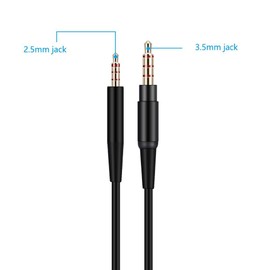 Tobysome QC45 Replacement Audio Cable Compatible with Bose On-Ear 2 OE2 OE2i QC20 QC25 QC35 QC45 QC2 QC3 QC35II Soundlink SoundTrue Headphone Audio Cord (Black)