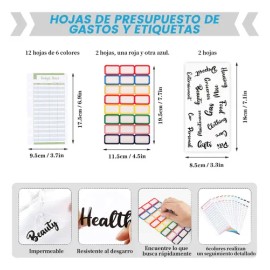 A6 Organizador Carpeta De Presupuesto Con Candado De 12 Presupuesto De Gastos En Efectivo Con 8 Sobre De Pegatina Efectivo Papelería De Utiles Oficina