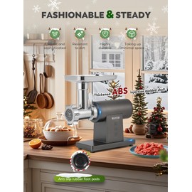 Flyseago Meat Grinder Electric 3200W Heavy Duty Meat Mincer Chopper Machine Touch Control Multifunctional with Cutting Blade 3 Grinding Plates 3 Sausage Stuffers Kubbe Kit for Household&Commercial