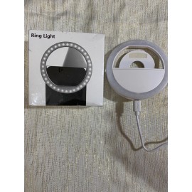 Auxiwa Clip on LED Selfie Ring Light For Smart Phone Rechargeable Battery