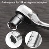 2 PCS 1/4 Bit Holder Screwdriver Bit Adapter, 1/4" Square