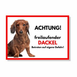 Dachshund Long Hair Free-Ranging Dog Sign Door Sign Dog Sign Warning Sign
