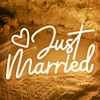 SYLHOME Just Married Led Neon Light Sign Heart Wedding Bridal