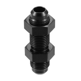 X AUTOHAUX Car Straight Bulkhead Fuel Fitting 6AN Male to Male Straight Bulkhead Flare Fitting Union Adapter Black