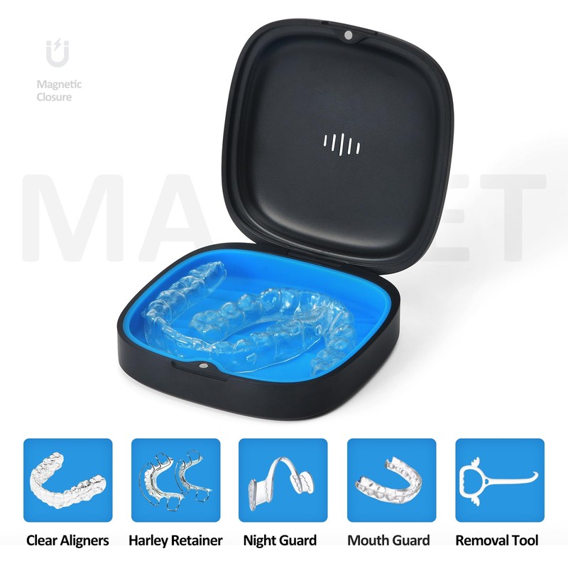 2 Pack Retainer Case Aligner Case Vent Holes Removable Silicone