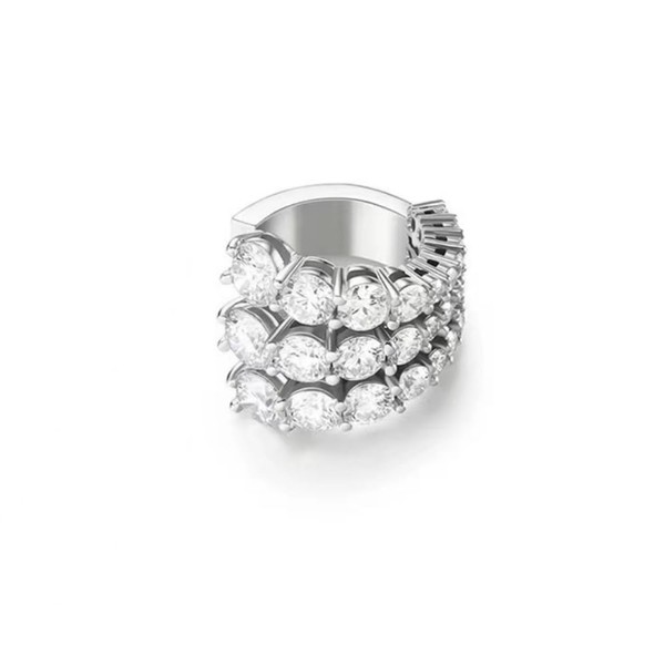 Cubic Zirconia Ear Cuffs Multi-Layer Rhinestone C-Shaped Ear Cuffs for