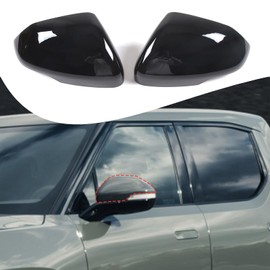 Car Door Side Mirror Cover Trim Compatible with Rivian R1T/R1S,Outside Door Mirror Cover Trim, Exterior Rearview Mirror Cap ABS (Piano Black)