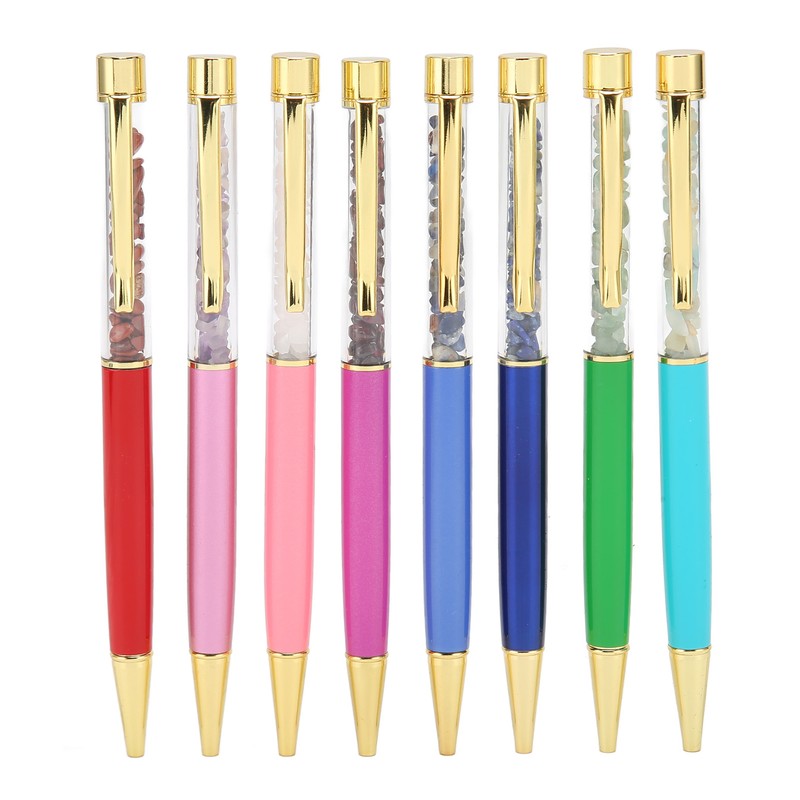 8PCS Crystal Ballpoint Pen Fashionable Colorful Bling Crystal Pens for