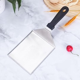 GSHLLO Stainless Steel Griddle Spatula Metal Hamburger BBQ Turner Pancake Pizza Scraper Flipper Smash Burger Spatula Turner Extra Wide Spatula with Beveled Edges