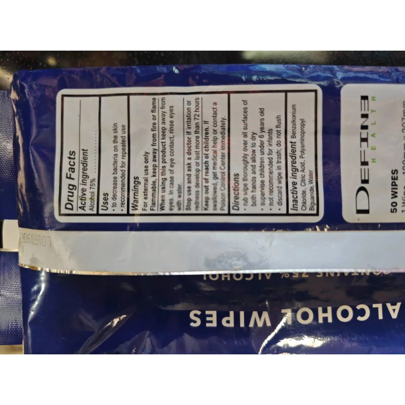 Define 75% Alcohol Wipes Case of 500 ( 10packs of
