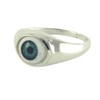 apop nyc 925 Sterling Silver Green Evil Eye Ring size