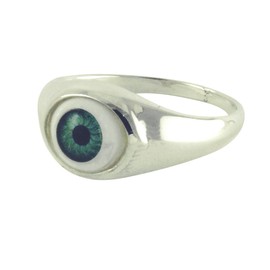 apop nyc 925 Sterling Silver Green Evil Eye Ring size 8 [Jewelry]