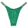 Victoria's Secret Very Sexy Bombshell Shine Brazilian Panty, Lucky Green/Script,