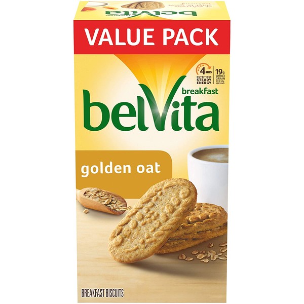 belVita Golden Oat Breakfast Biscuits, 12 Packs (4 Biscuits Per Pack)
