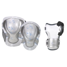 Powerslide Pro Pure 3 Piece Mens Protection Set - XL, White Silver Green