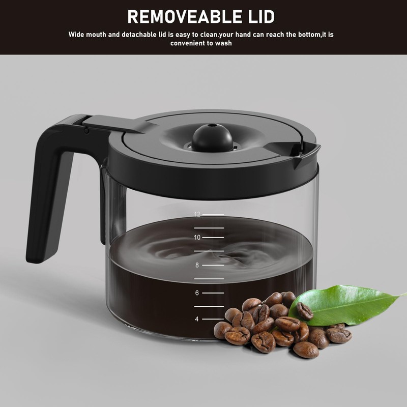 12-Cup Glass Coffee Pot Replacement Compatible with Keurig K-Duo 5100
