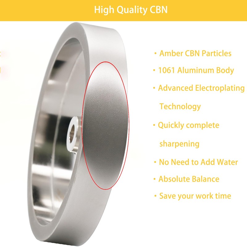 MORESUPERHARD CBN Grinding Wheel 6 inch 1000 Grit,1/2" Bore,1" Wide,forAll
