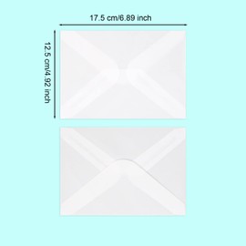 yueton 30 PCS Translucent Paper Vellum Envelopes,Invitation Envelopes V Flap, 6.89 * 4.92 inch,for Wedding,Birthday Party,Invitation