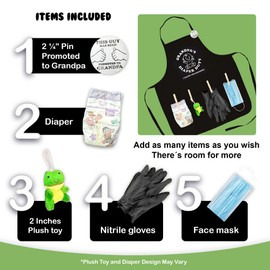 MUNIFICENCE Grandpas Diaper Duty Black Apron For New Grandpa to Be Great Gift