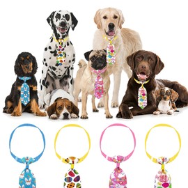 HIXNUG 4pcs Easter Pet Necktie Pet Accessory Tie Bow Tie for Easter Celebrations and Dress up