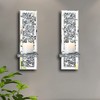 Set of 2 Crystal Crush Diamond Candle Sconces, Gorgeous Silver