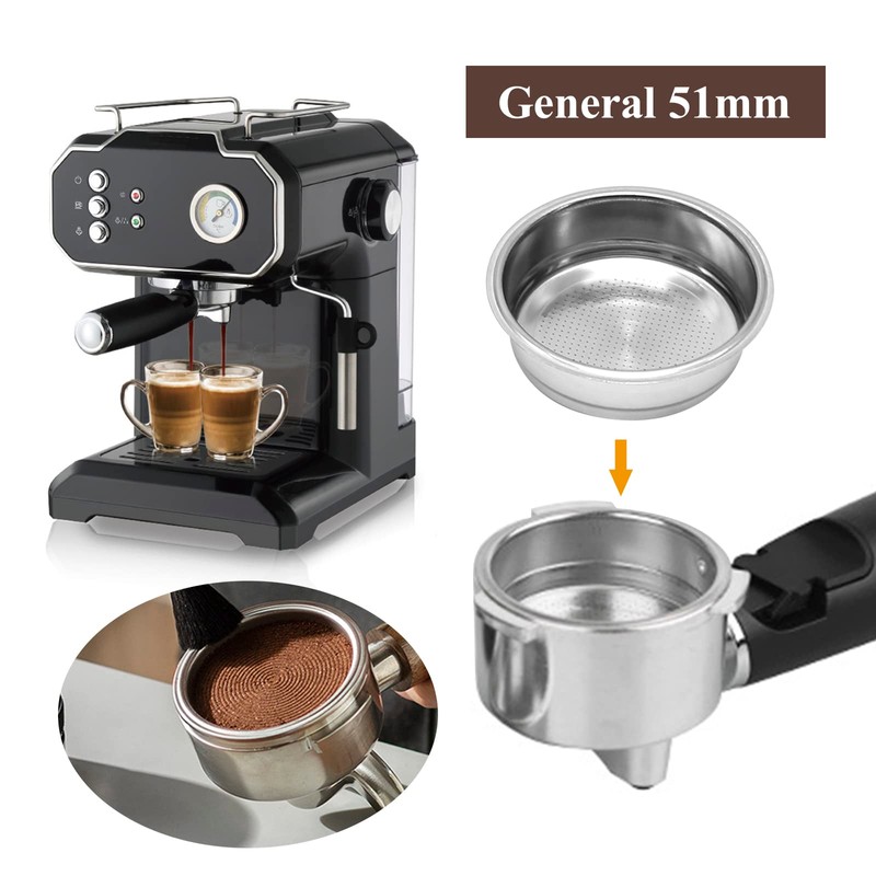 Zreneyfex 2 Pack 51 mm Single and Double Espresso Filter