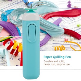 Papel Quilling Pluma Herramienta Automatizada Rápida de Papel Quilling Origami Winder Acero Curling Pen DIY Craft(Azul)