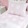 Catherine Lansfield Brushed Cotton Hearts Single Fitted Sheet White Pink